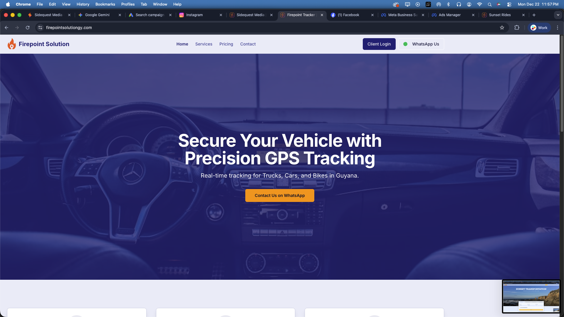 Screenshot of the Firepoint Solutions website